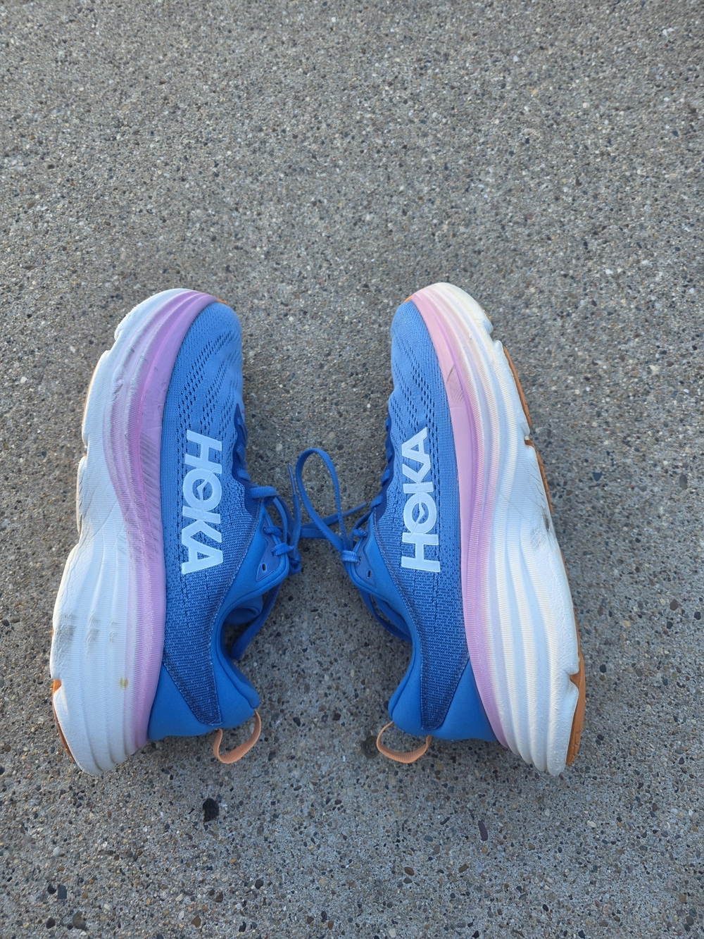HOKA Clifton Blue & Pink Running Shoes Women 8.5D - Picture 10 of 12